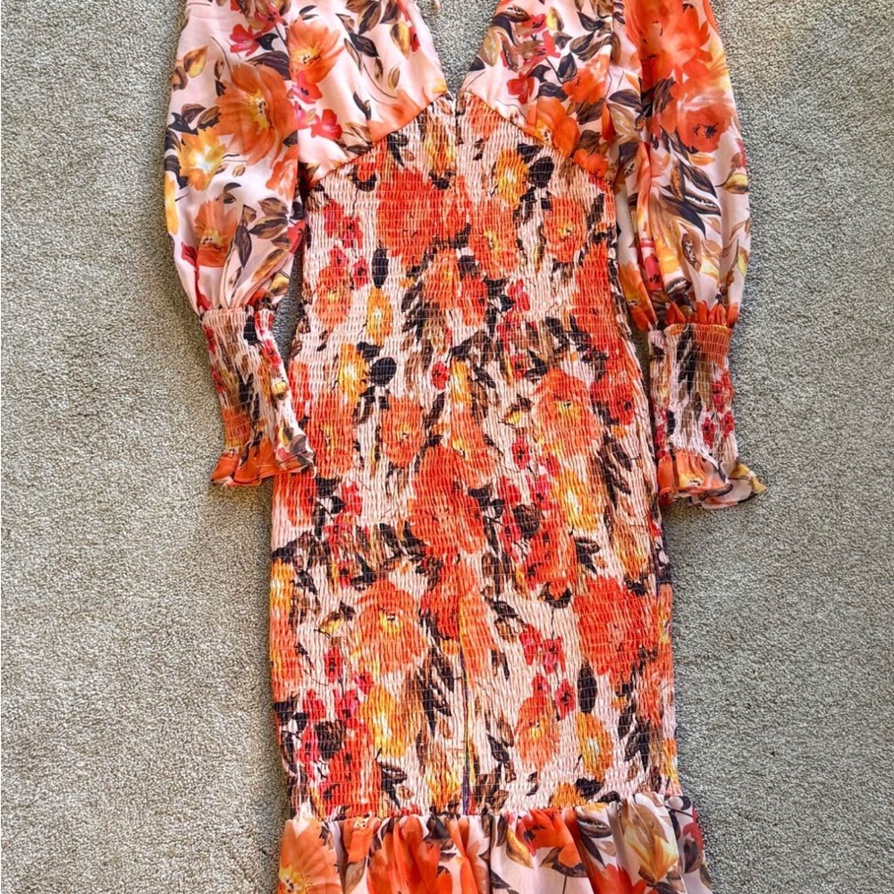 Floral Orange and Pink Women's Dress
